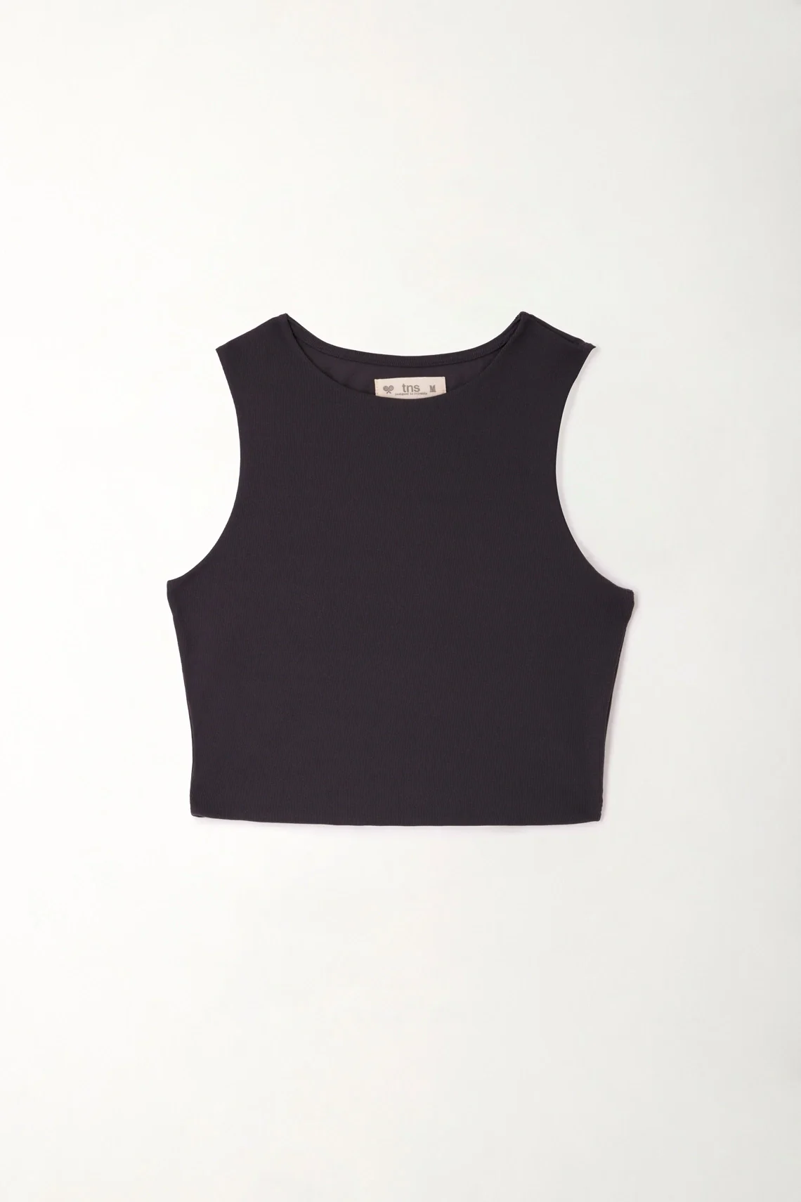 Black Rib Crop T-Shirt for Women