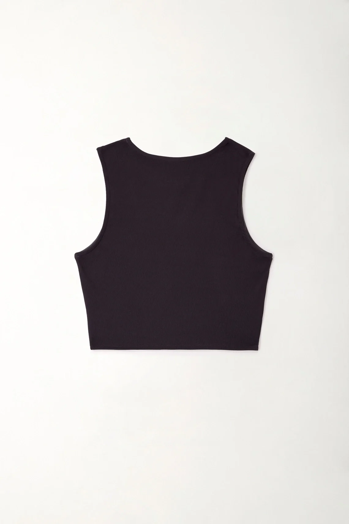 Black Rib Crop T-Shirt for Women - Image 3