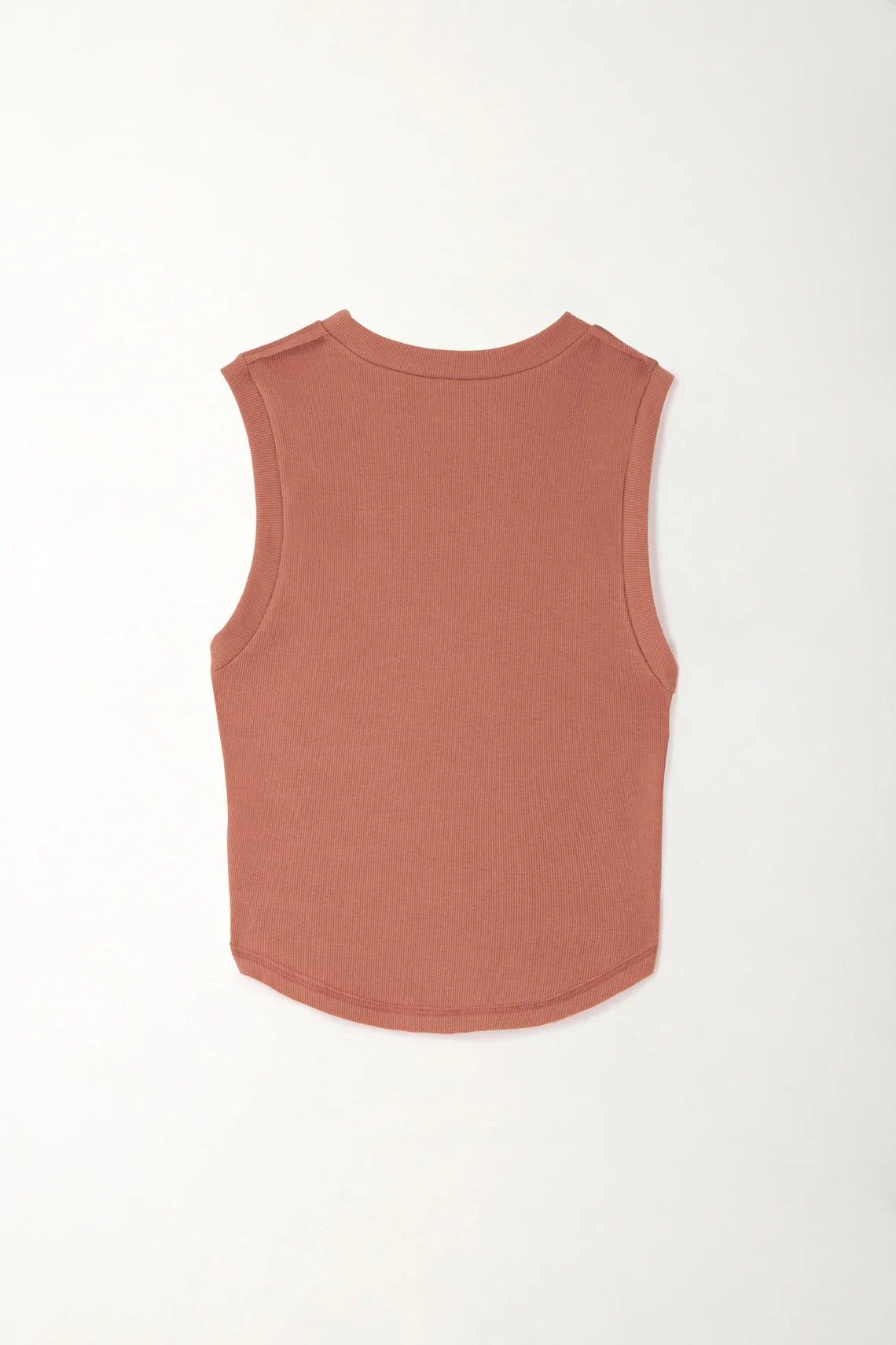 Brown Rib Crop T-shirt for Women - Image 3