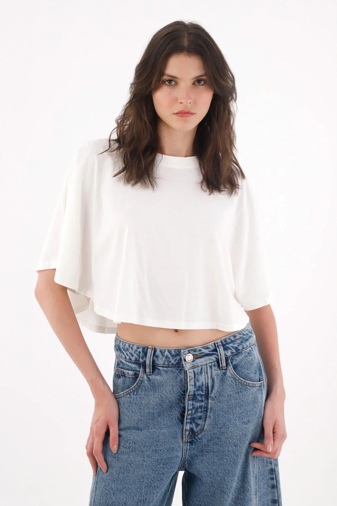 Off-White Cape Style T-Shirt for Women - Image 2