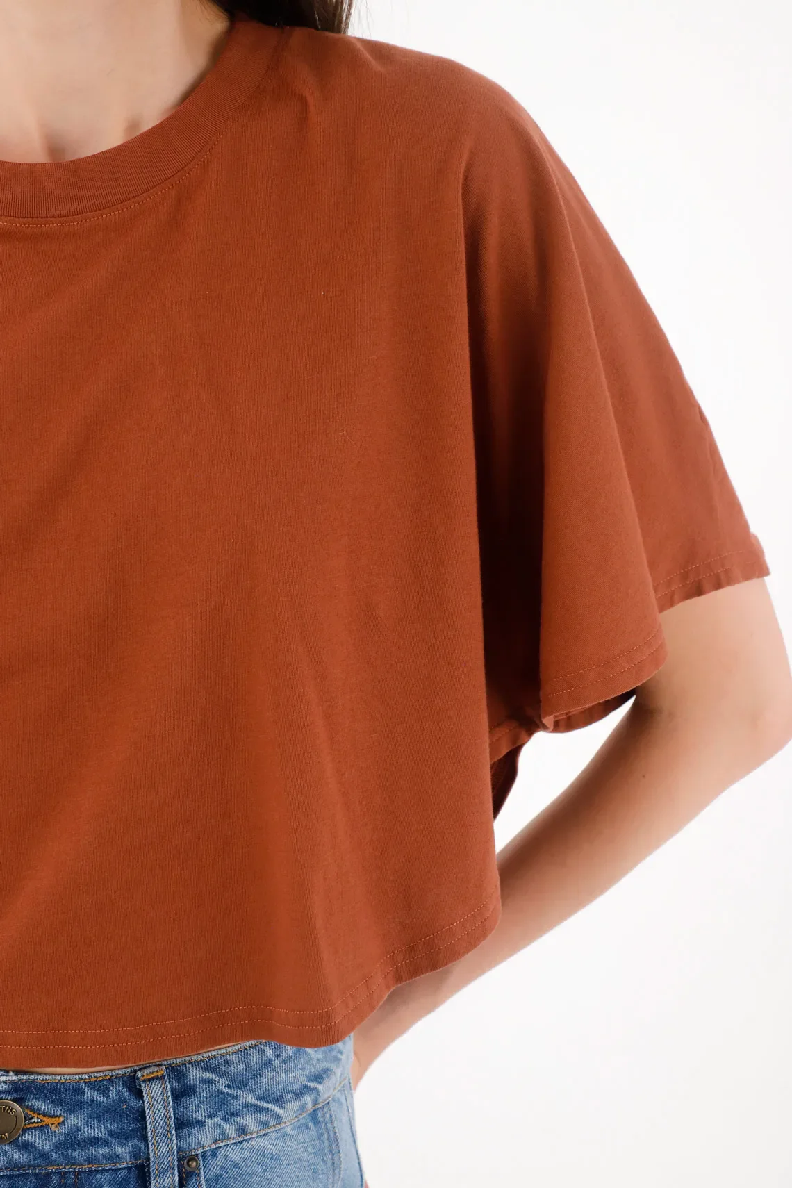 Brown Cape T-Shirt for Women - Image 3