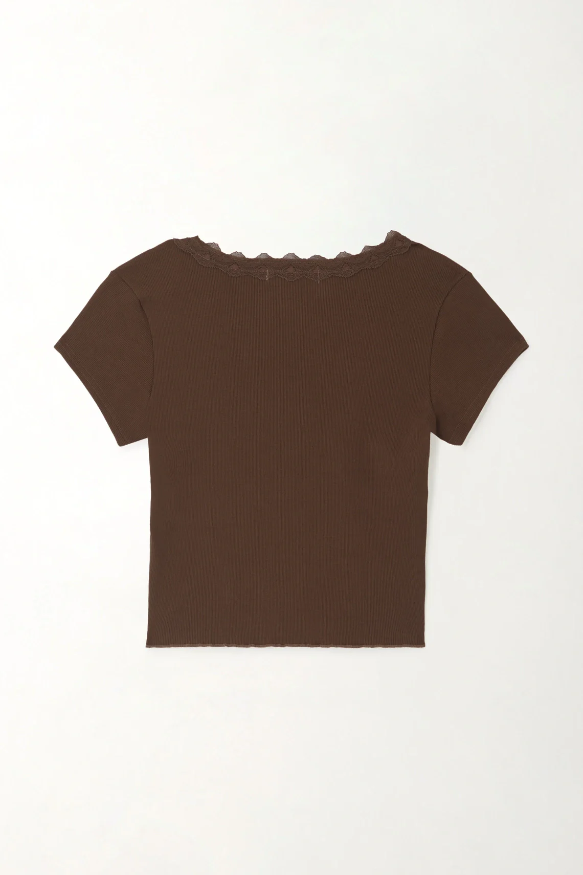 Brown Lace T-Shirt for Women - Image 3