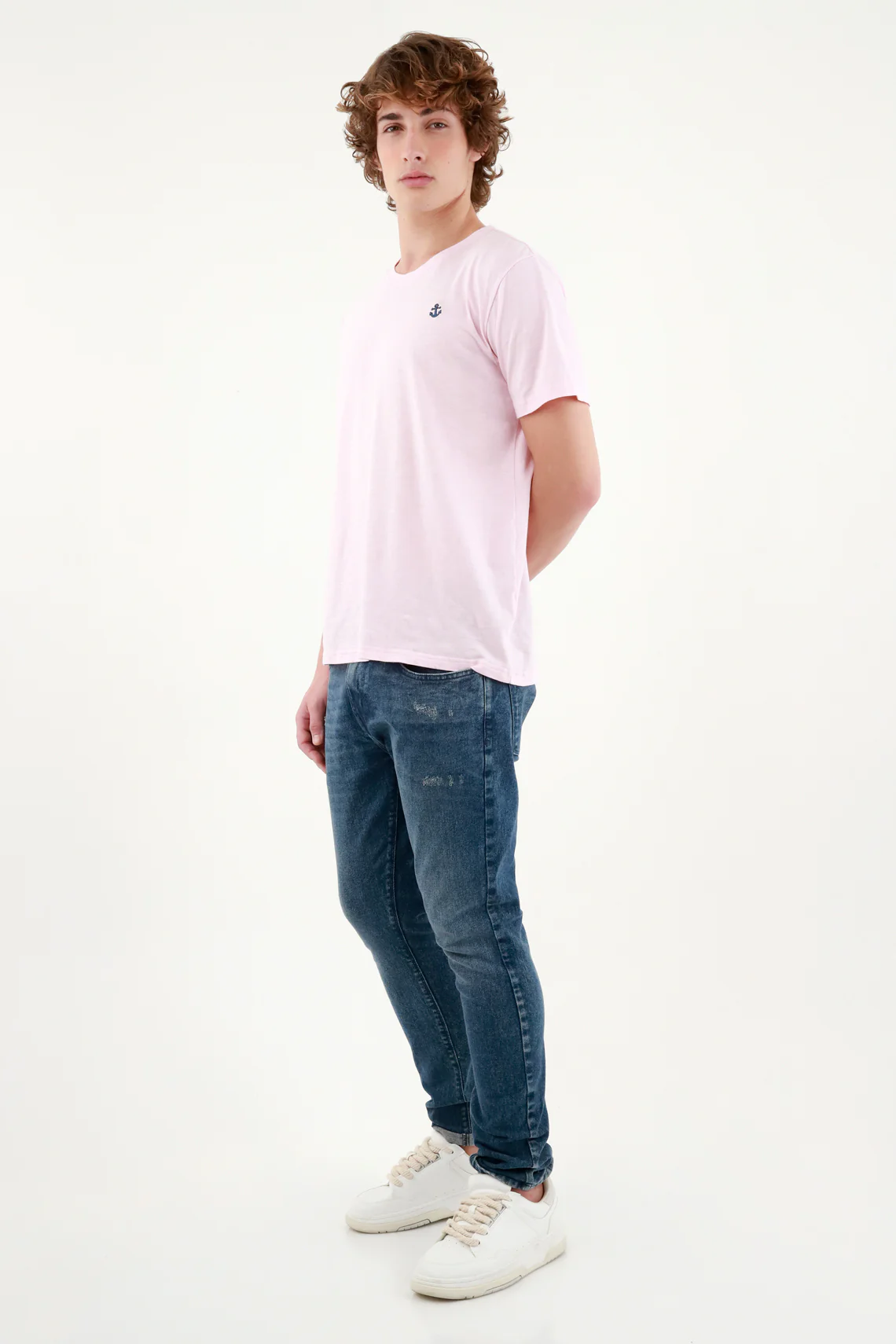 Men's Pink Tee with Mini Detail - Image 2
