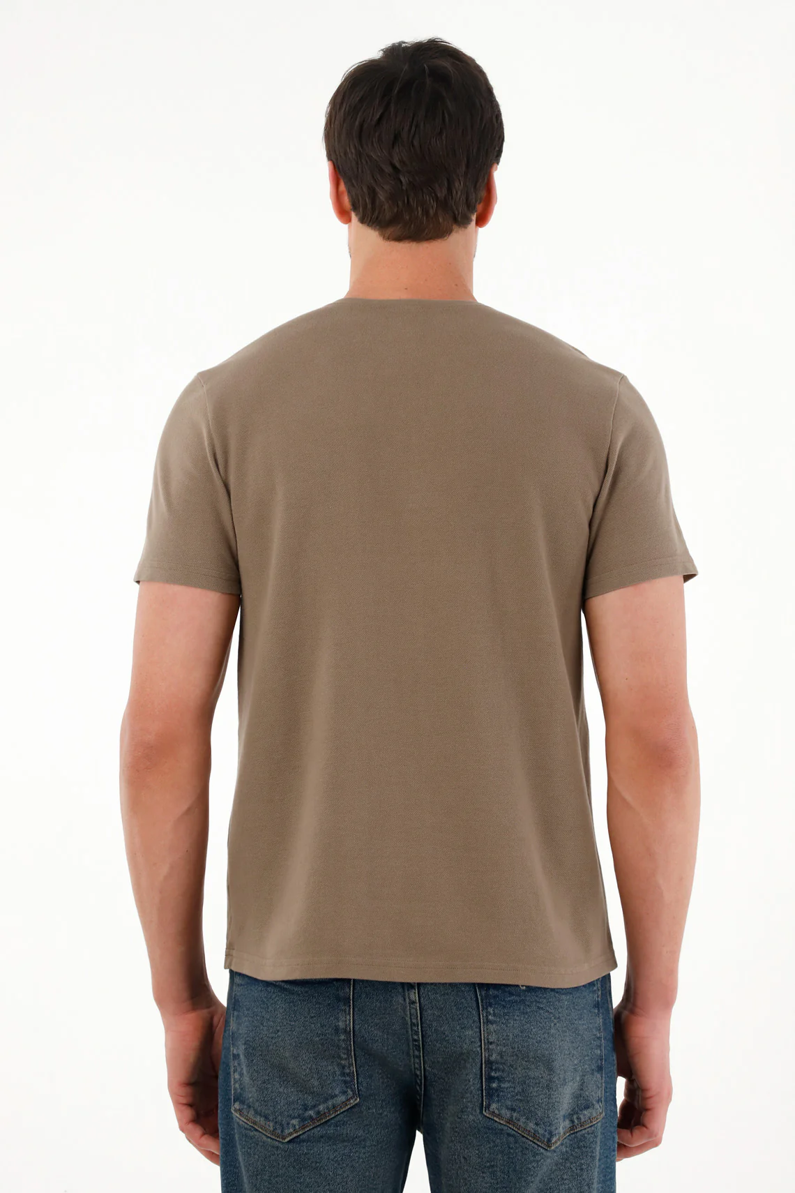 Men's Regular Fit Brown T-Shirt - Image 4