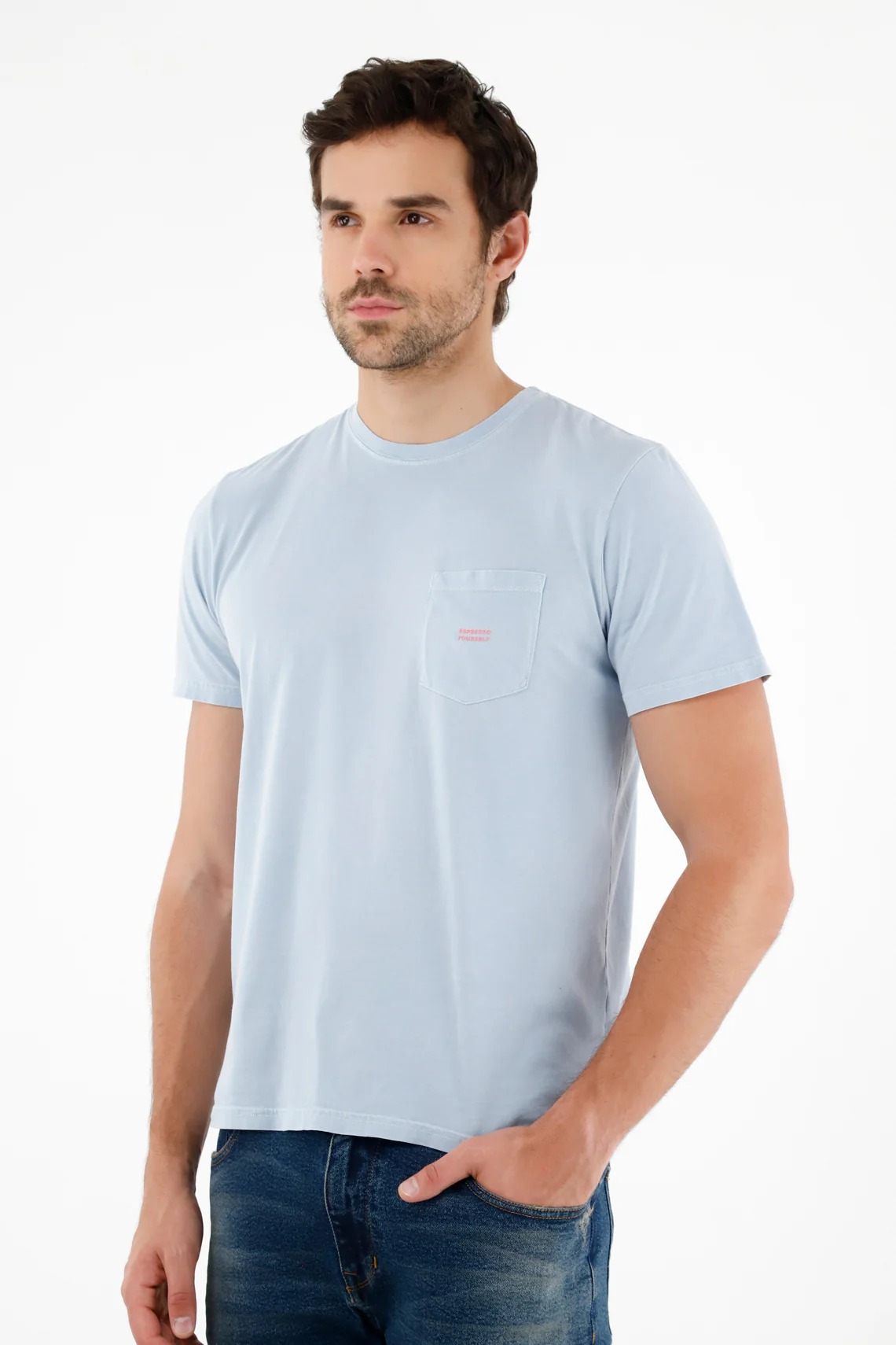Men's Blue Printed T-Shirt - Image 2
