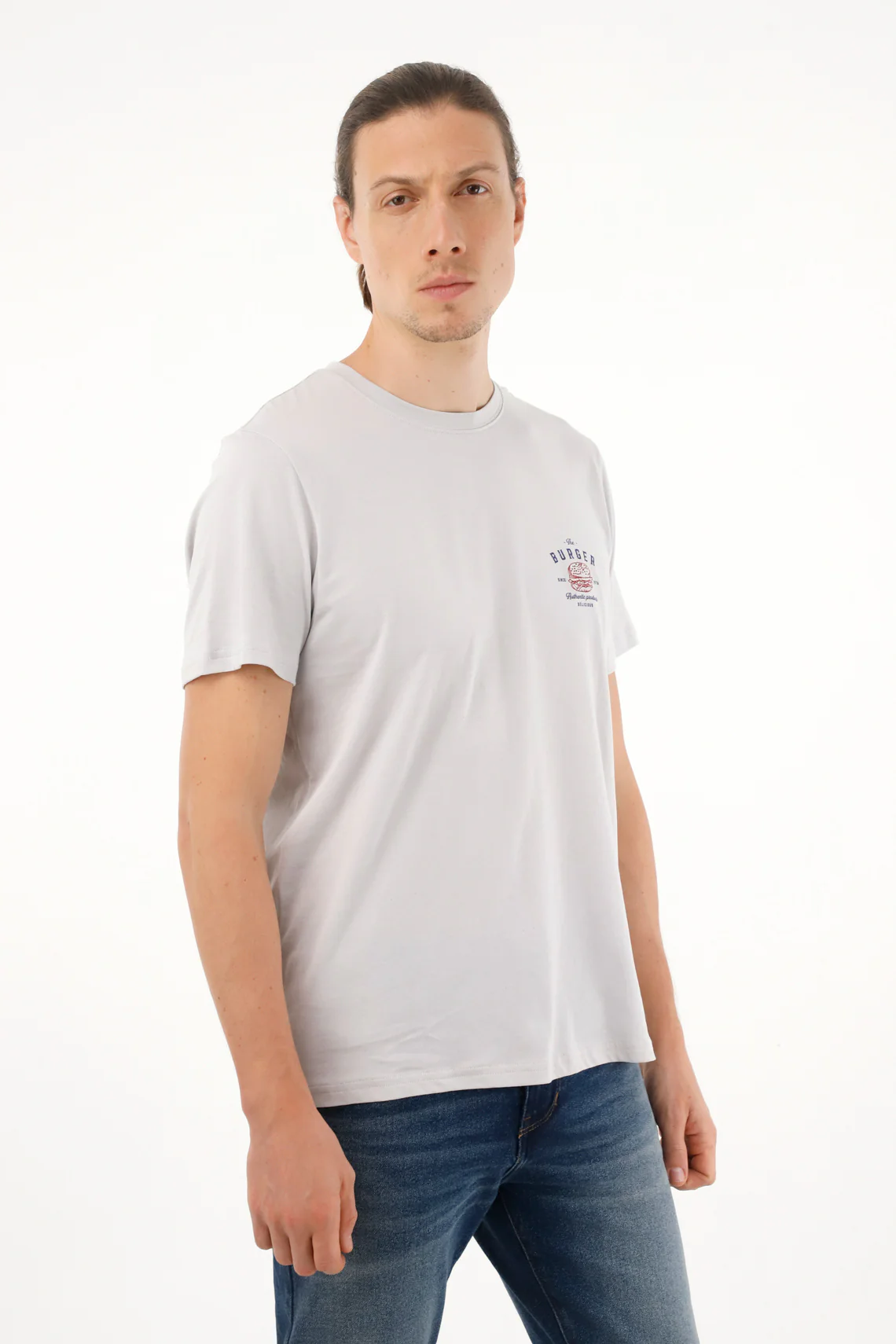 Men's gray graphic t-shirt - Image 4