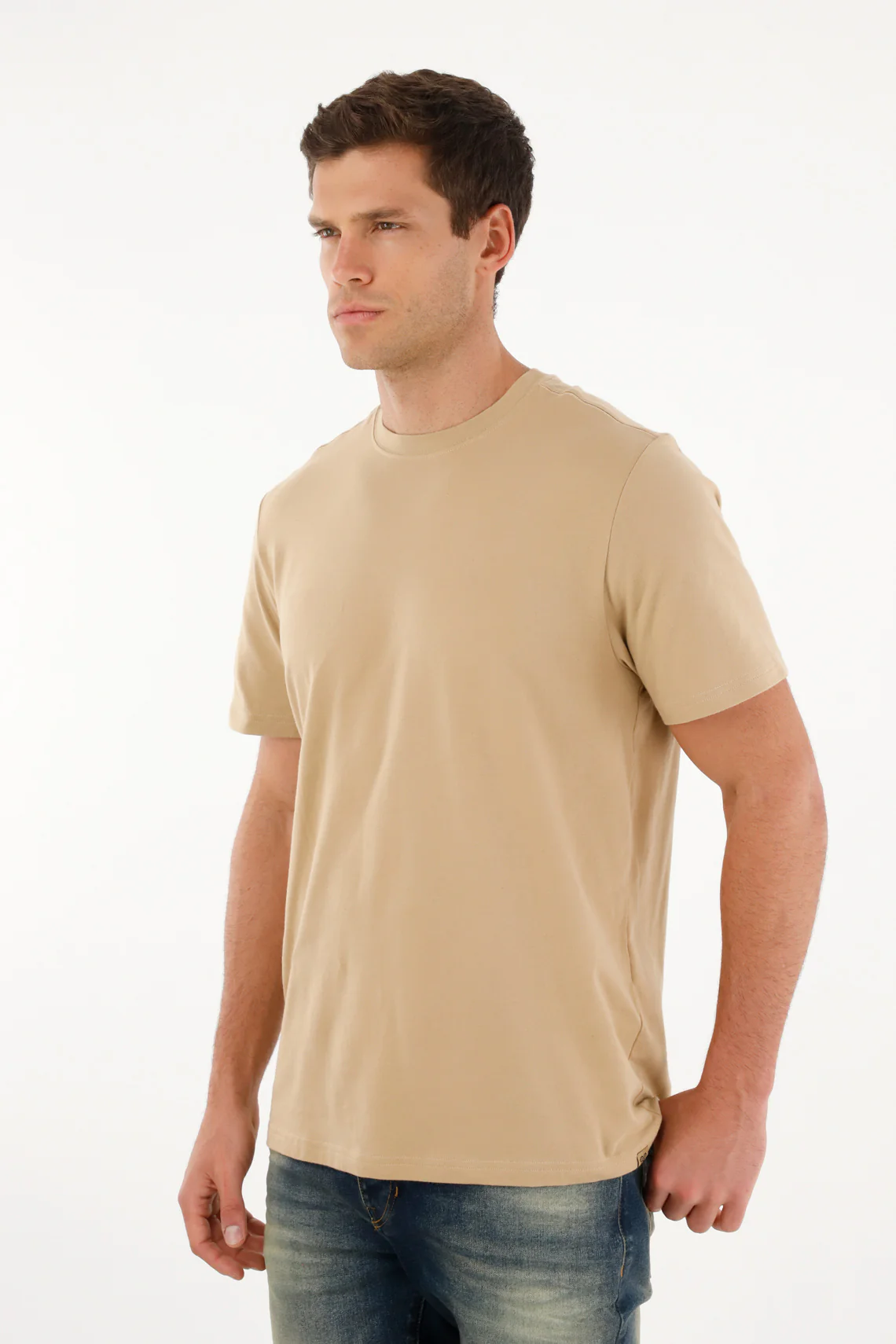 Men's Regular Fit Short Sleeve Brown T-Shirt
