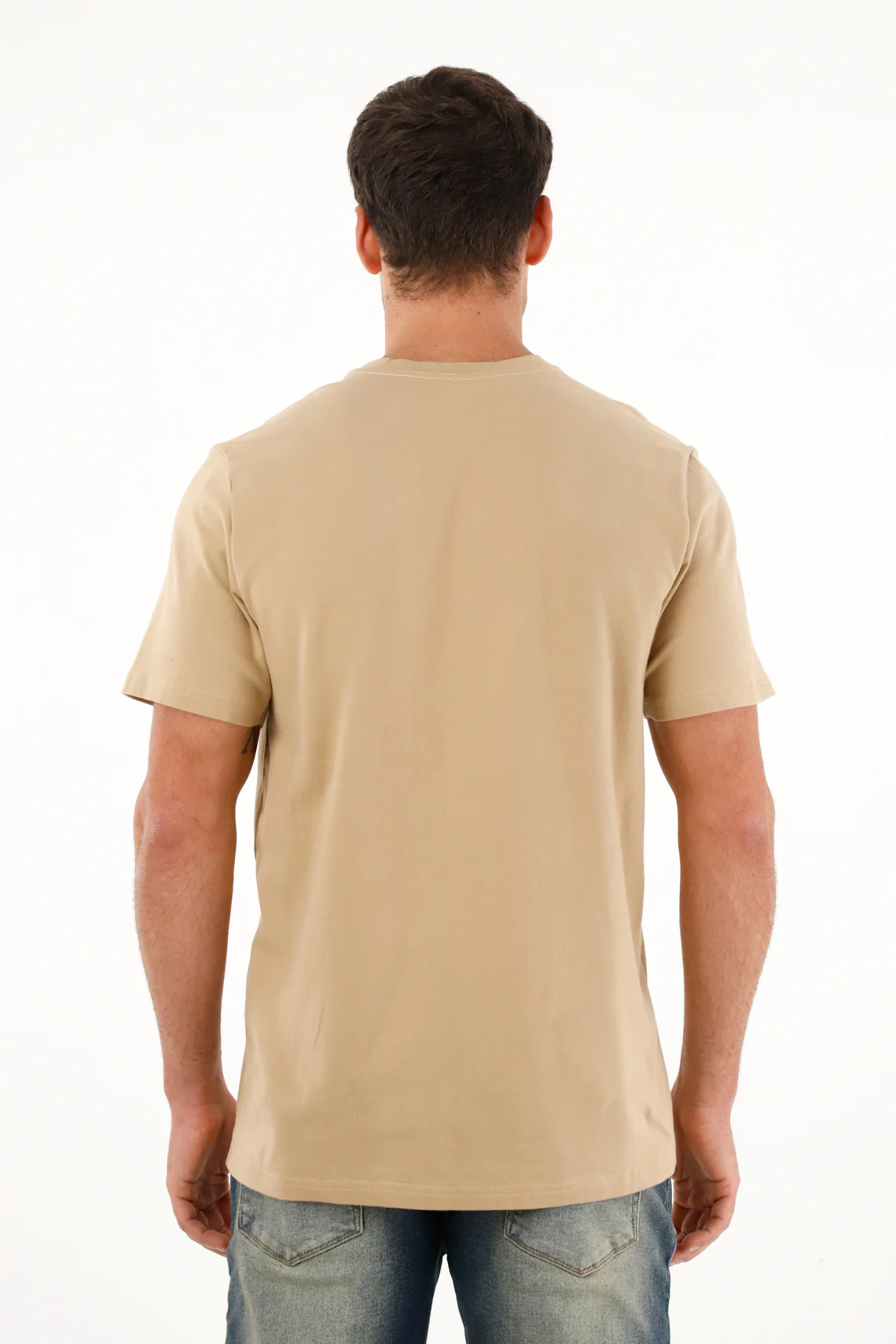 Men's Regular Fit Short Sleeve Brown T-Shirt - Image 4