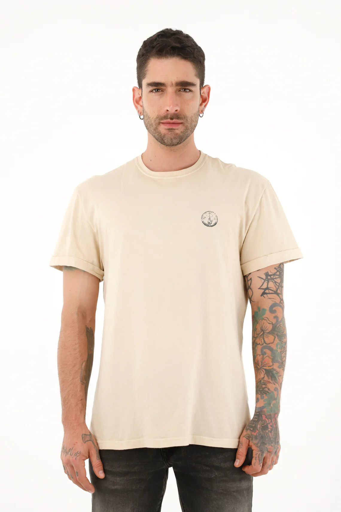 Men's cream t-shirt with print - Image 4