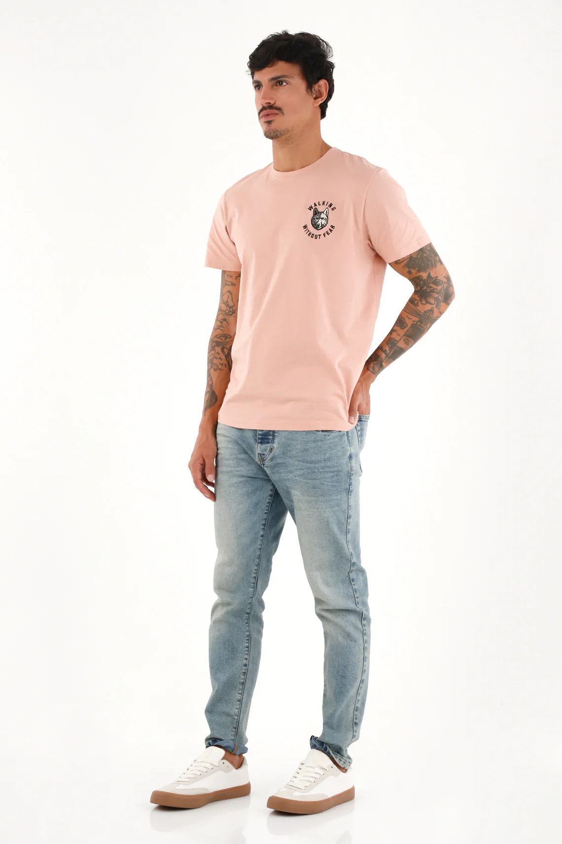 Men's Short Sleeve Pink T-Shirt - Image 3