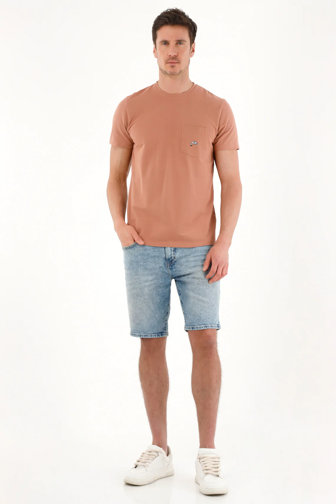 Men's Brown Front Pocket T-Shirt - Image 3