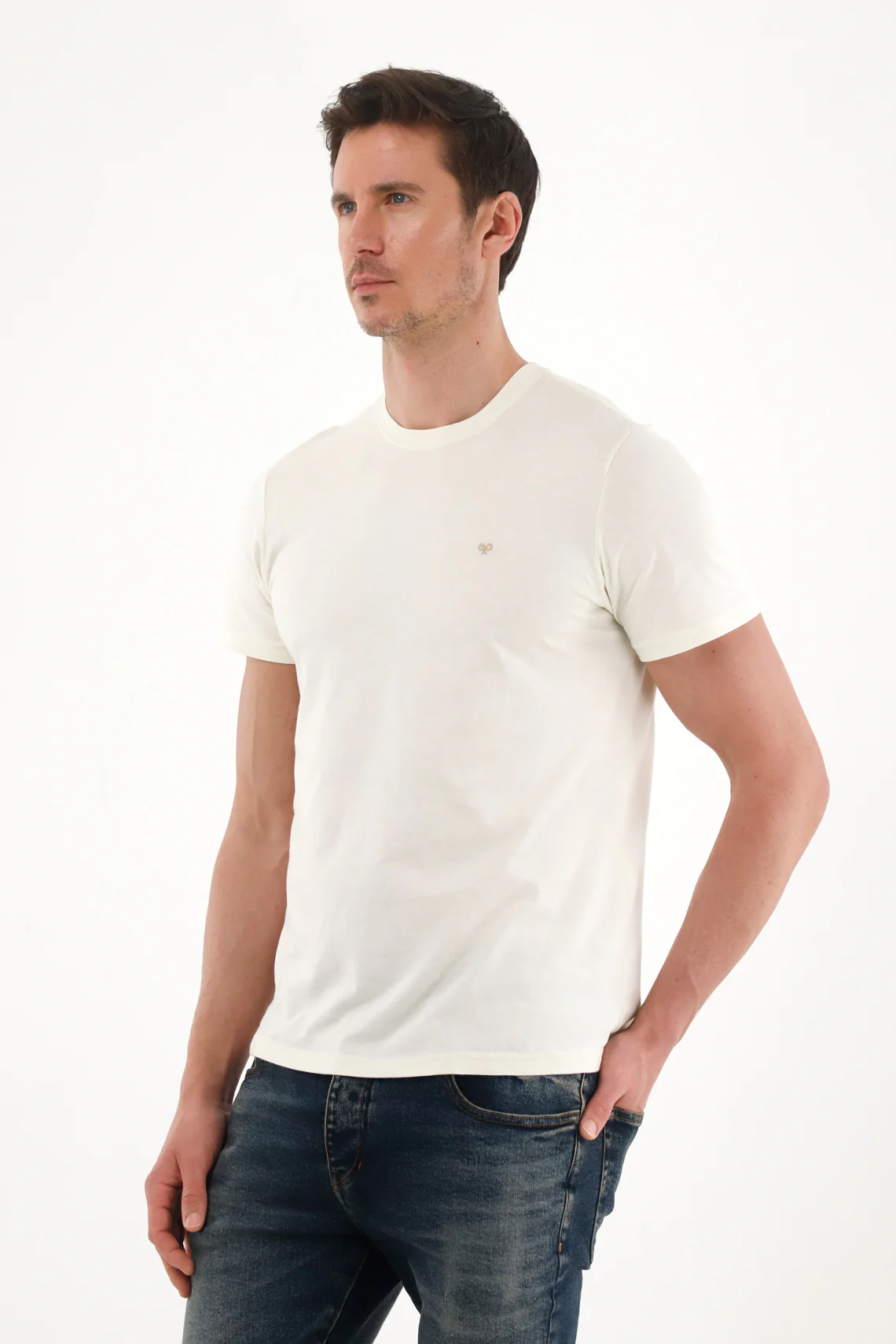 Men's Cream Back Print T-Shirt - Image 4