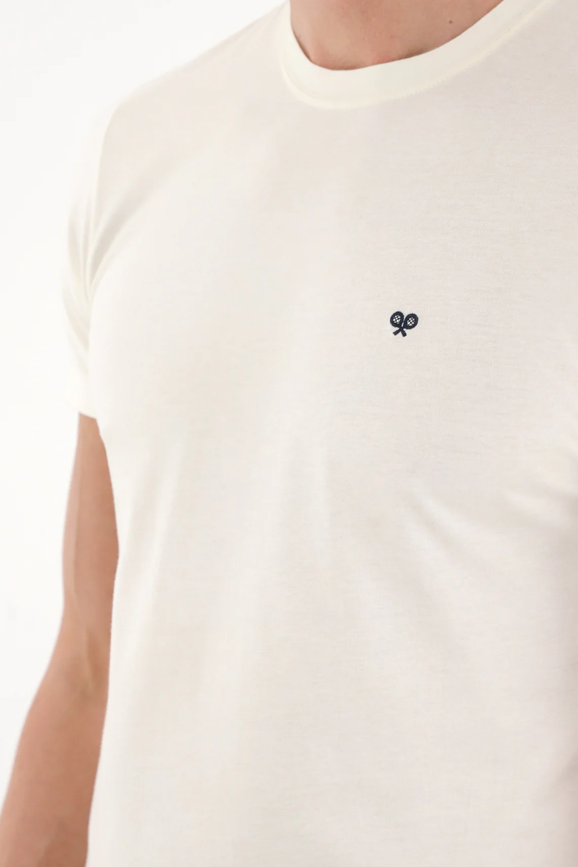 Men's Cream Round Neck Printed T-Shirt - Image 3