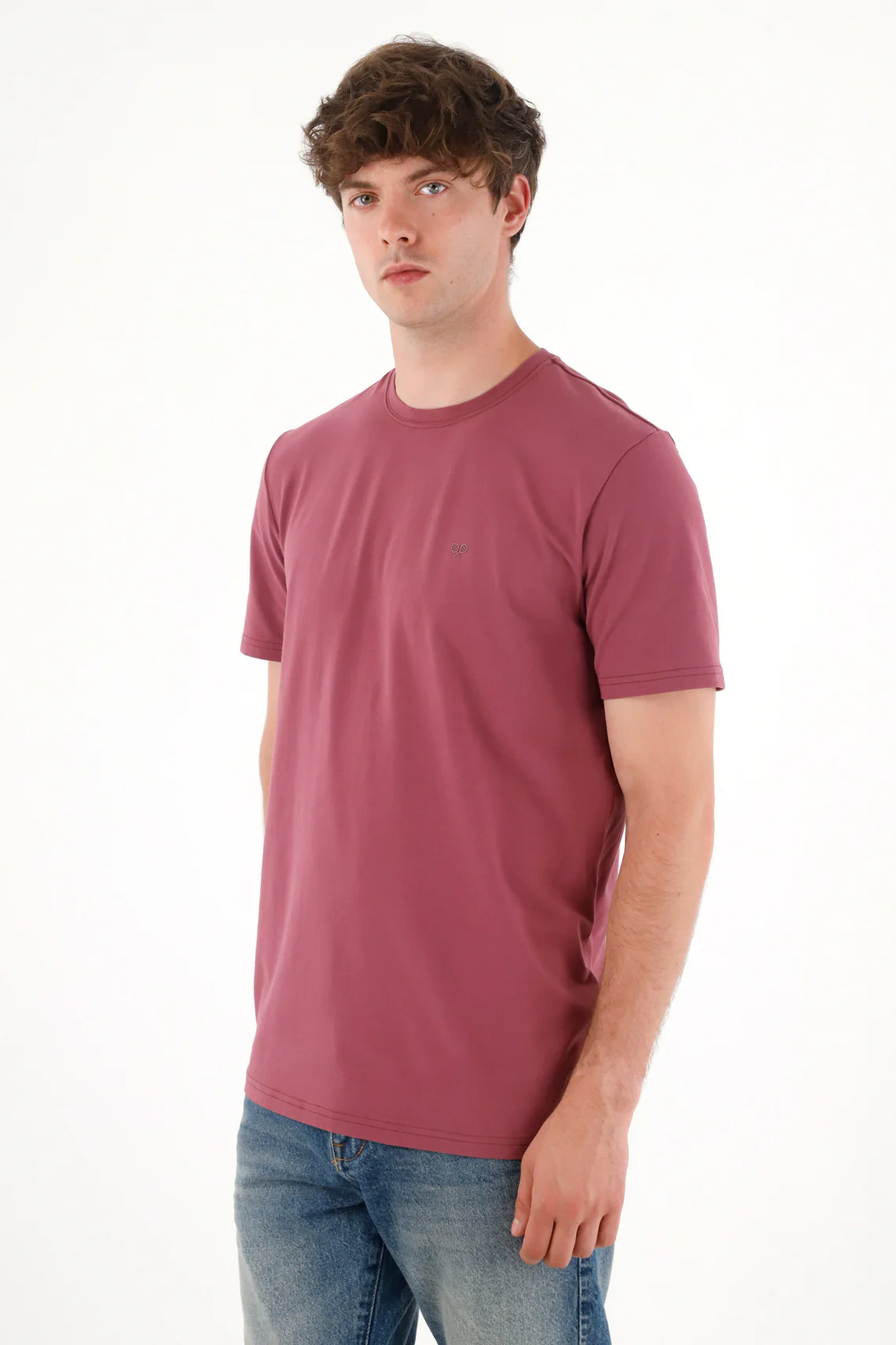 Red Printed Tennis Shirt for Men - Image 3
