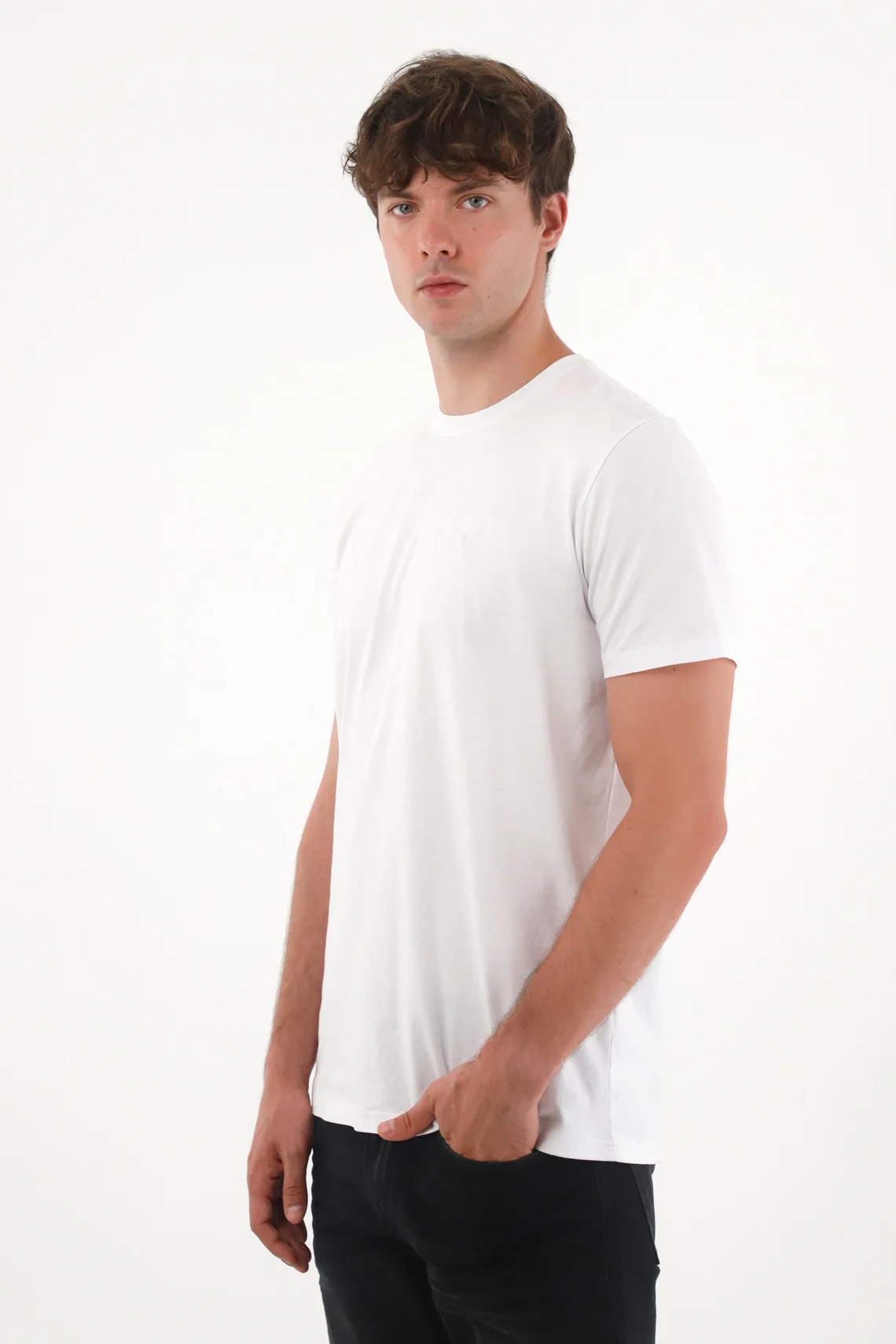 Men's Short Sleeve White T-Shirt in 100% Cotton