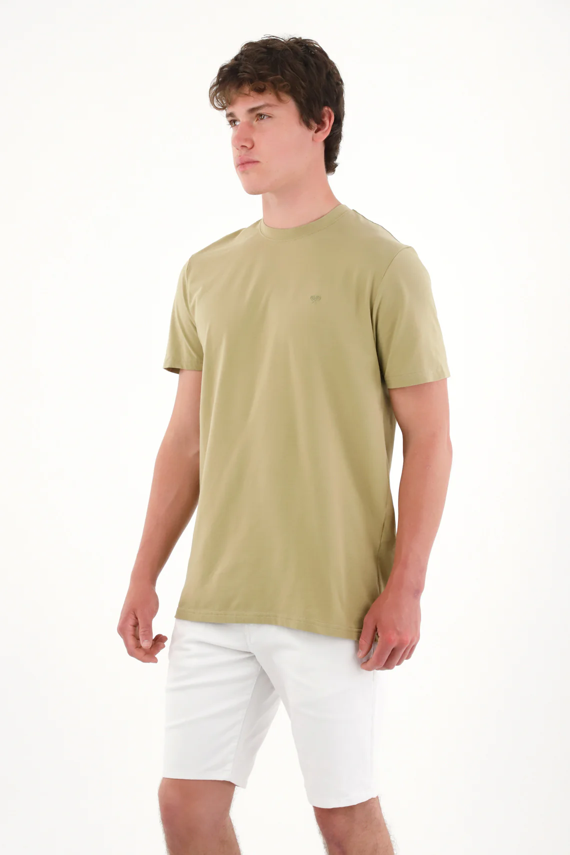 Basic Green Mini Print T-Shirt for Men - Image 3