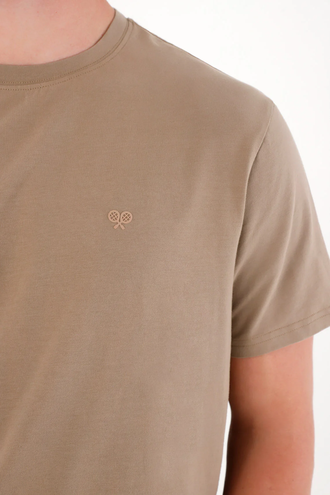 Basic Men's T-Shirt with Mini Print in Brown - Image 2