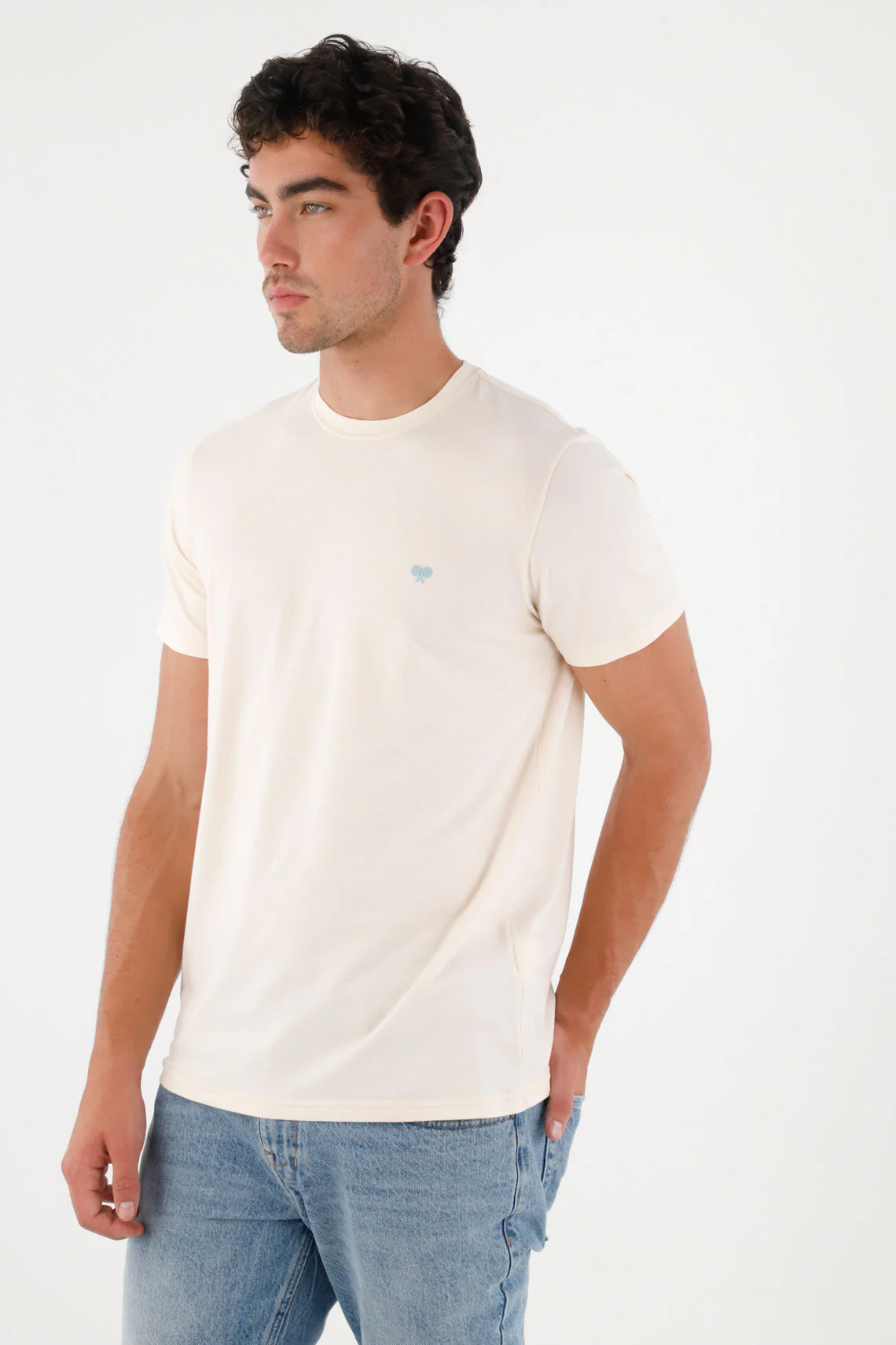 Camiseta con mini raqueta naranja para hombre