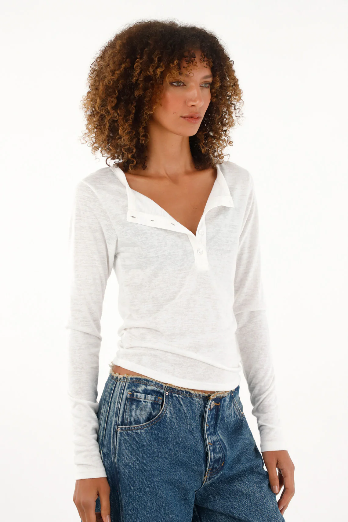 Women's long sleeve cream t-shirt - Image 2
