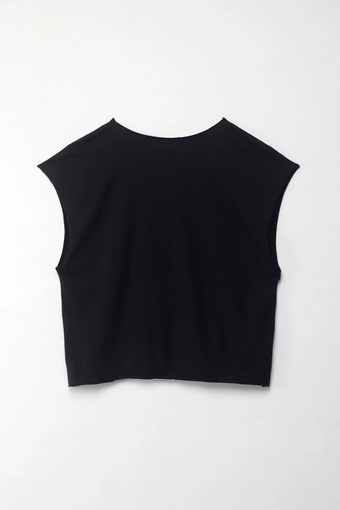 Women's Black Boxy Fit Sleeveless T-Shirt - Image 2