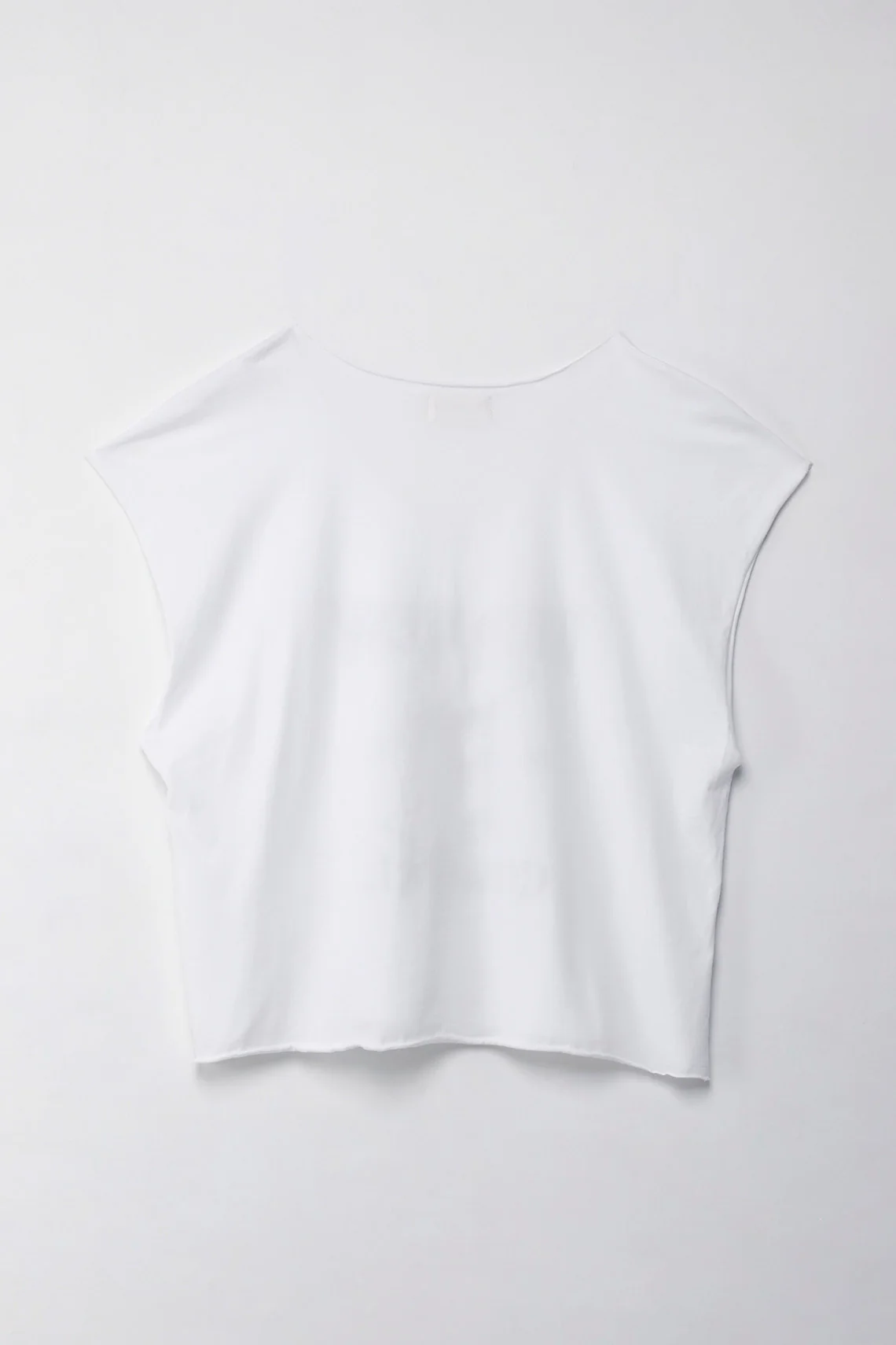 Women's White Boxy Fit Sleeveless T-Shirt - Image 2