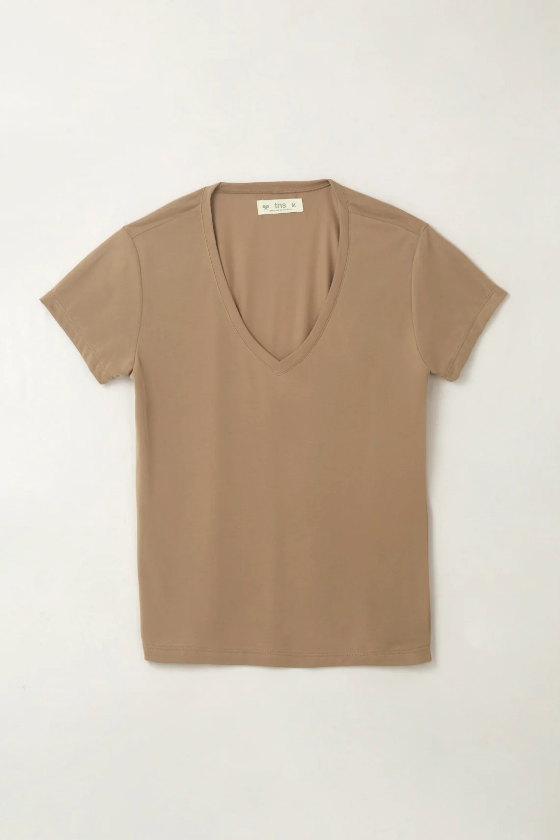 Women's Brown V-Neck T-Shirt