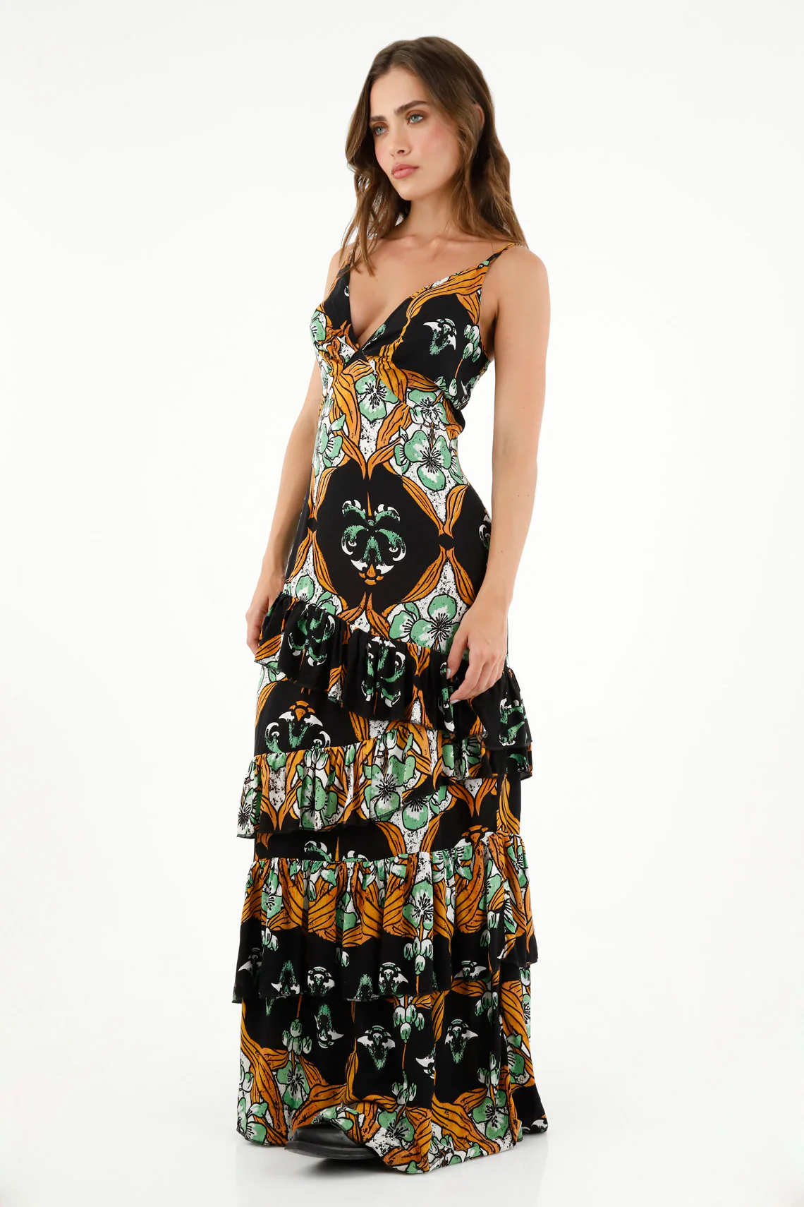 Women's Ruffled Printed Dress - Image 2