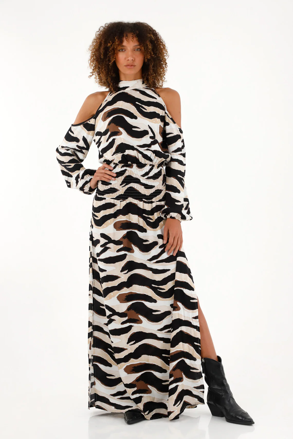 Women's long animal print dress - Image 2