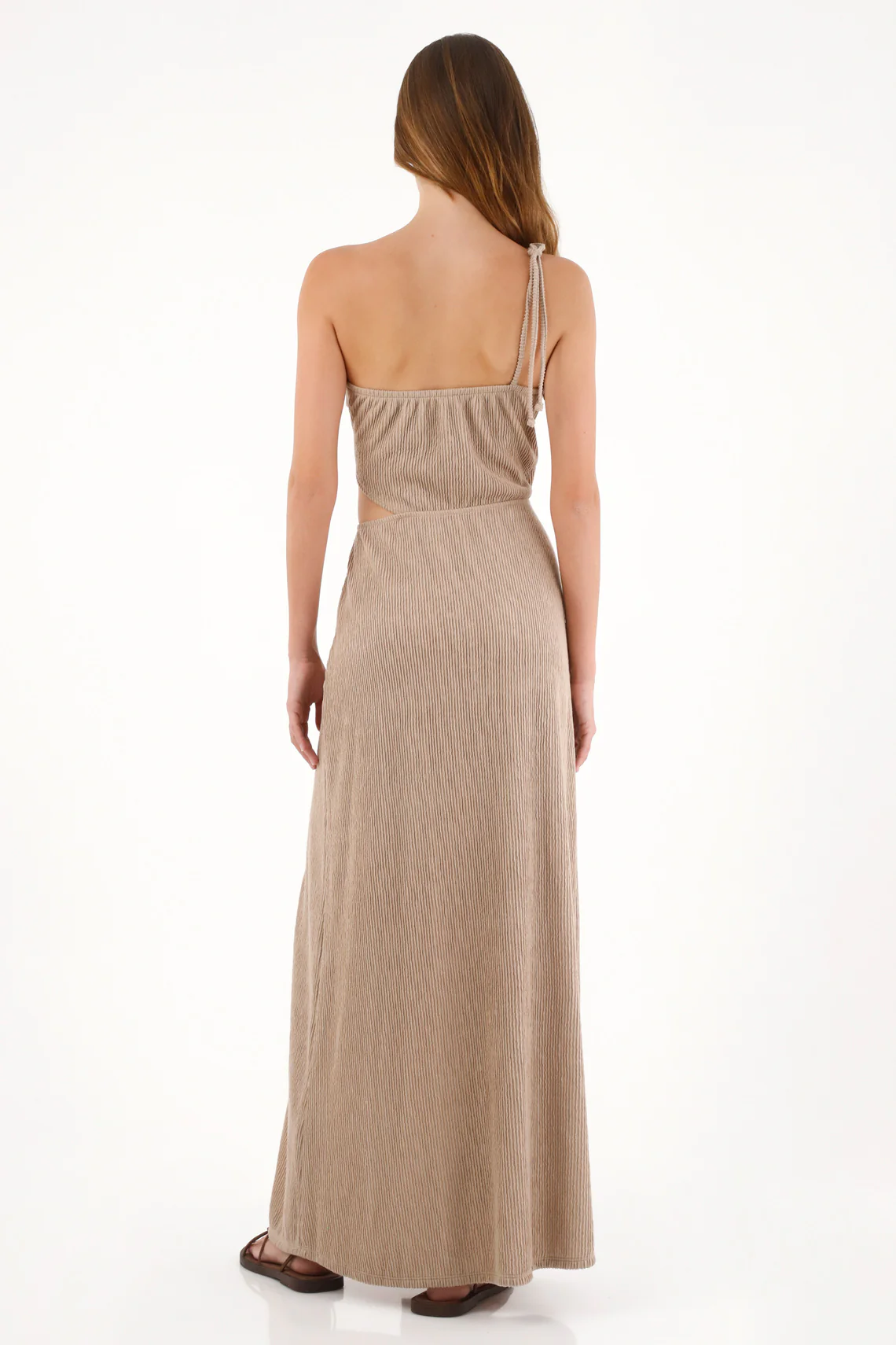 Women's Cut Out Textured Dress in Off White - Image 4